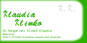 klaudia klimko business card