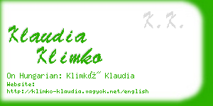 klaudia klimko business card